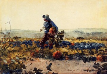  antigua Pintura - Para el niño granjero vieja canción inglesa pintor realista Winslow Homer